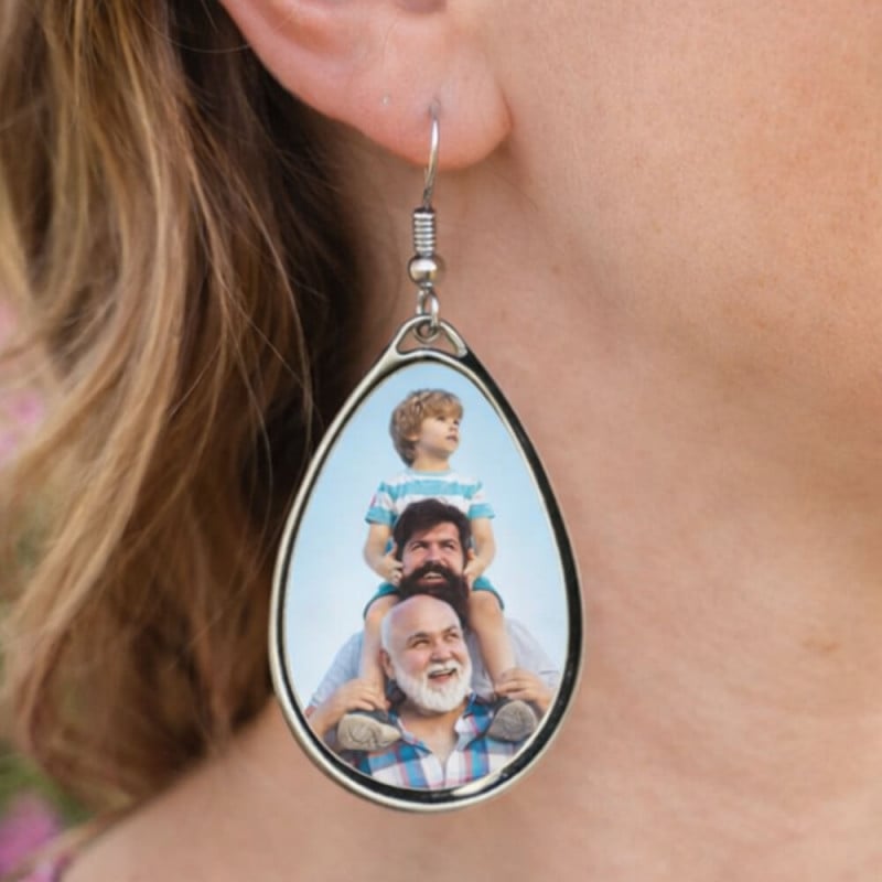 Boucles oreille personnalisée photo