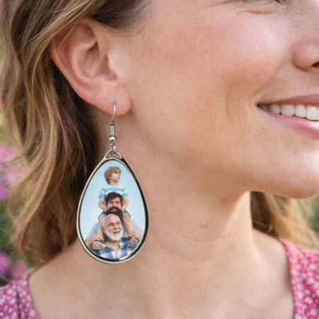 Boucles oreille ovale personnalisée photo
