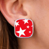 Boucles oreilles carrés clous personnalisé