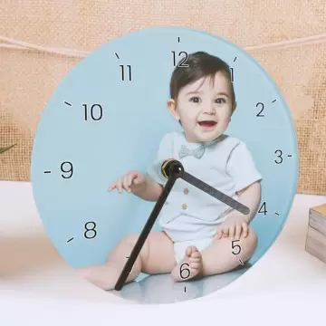 Horloge verre ronde personnalisée