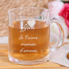 Tasse en verre gravée