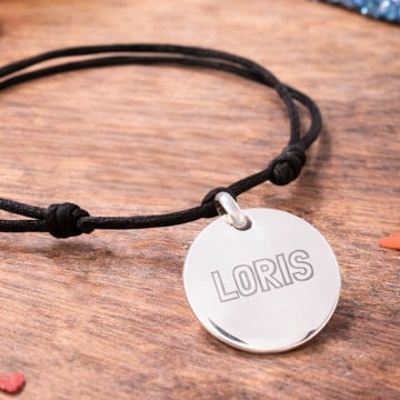 Bracelet rond argent personnalisé gravé