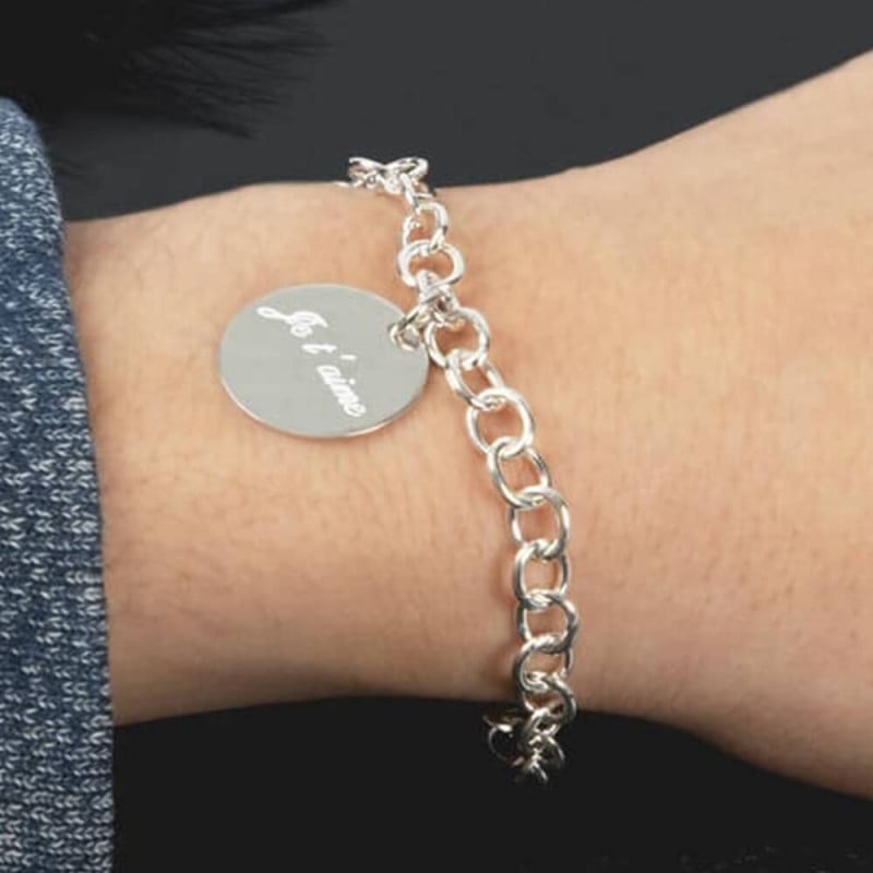 Bracelet médaillon rond personnalisé