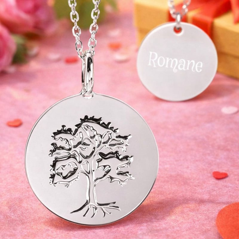Collier relief arbre de vie personnalisé