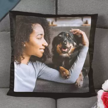 Coussin noir imprimé photo