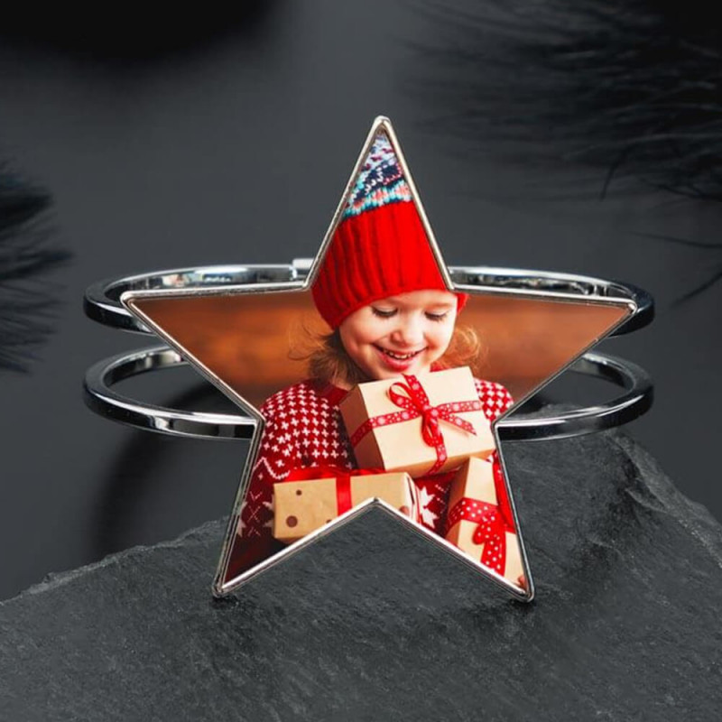 Bracelet jonc étoile personnalisé