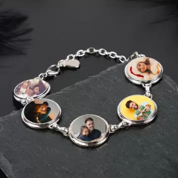 Bracelet rond 5 photos personnalisé