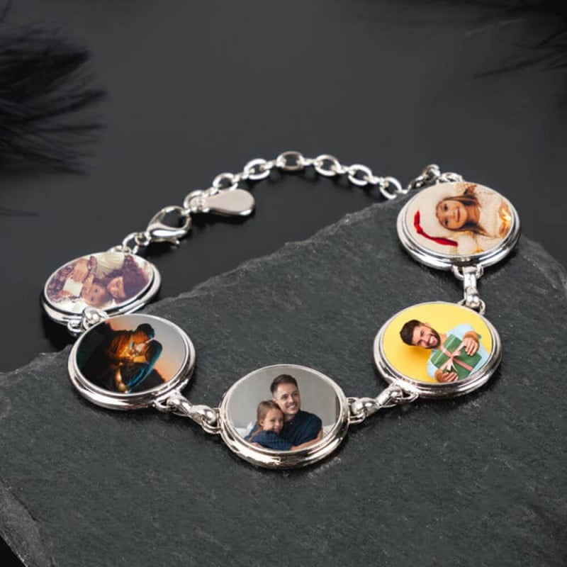 Bracelet rond 5 photos personnalisé