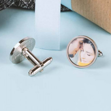 Boutons manchette rond personnalisé