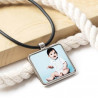Collier carré personnalisé photo