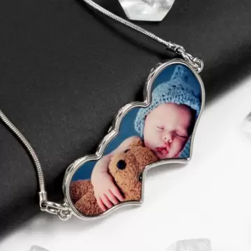 Collier double cœur personnalisé