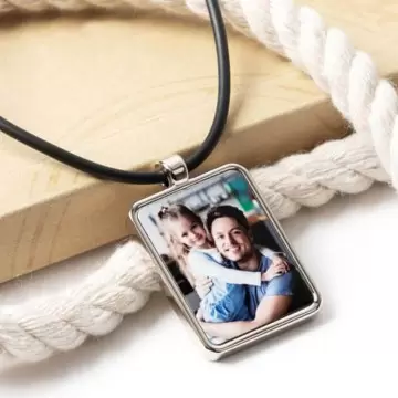 Collier rectangle personnalisé photo