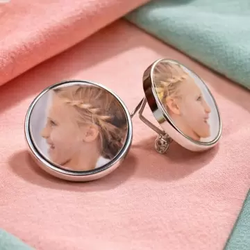 Boucles oreilles rondes personnalisables photos