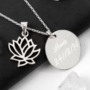 Collier lotus personnalisable