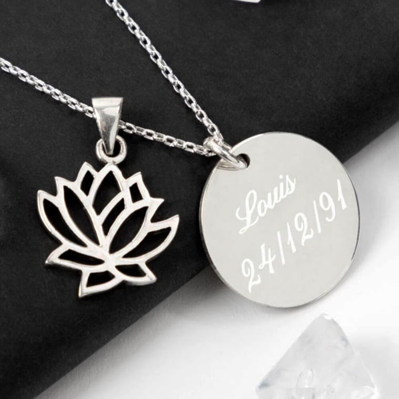 Collier lotus personnalisable