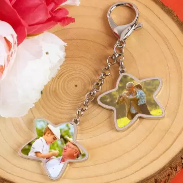 Porte clé étoile personnalisé photos