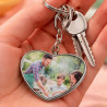 Porte clef cœur métal photo