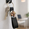 Porte clé cuir long rond personnalisé