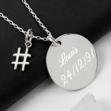 Collier hashtag personnalisé