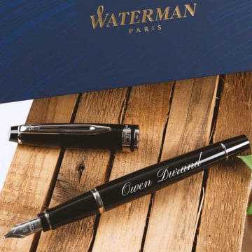Stylo plume Waterman plume expert noir gravé