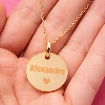 Collier rond plaqué or personnalisé