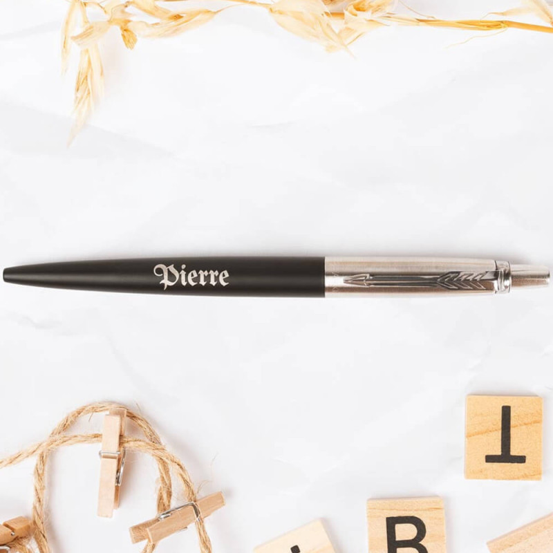 Stylo Parker jotter noir gravé