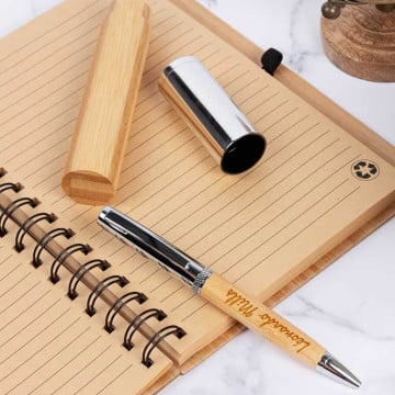 Stylo bille tube bois personnalisé