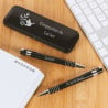 Coffret stylo bille et porte mine noir communion gravé