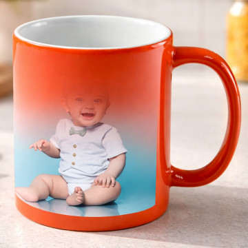 Mug magique orange personnalisé
