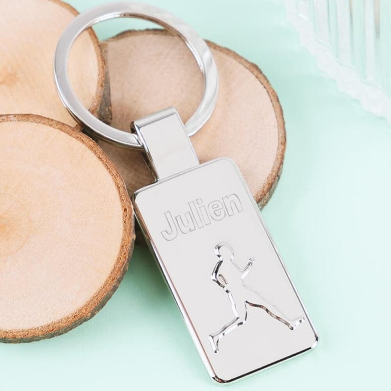 Porte clef coureur gravé