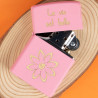 Briquet Zippo rose gravé