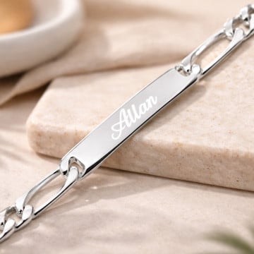 Gourmette figaro argent personnalisée
