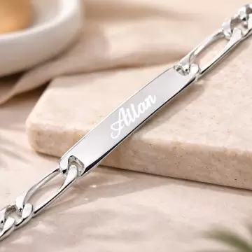 Gourmette figaro argent personnalisée