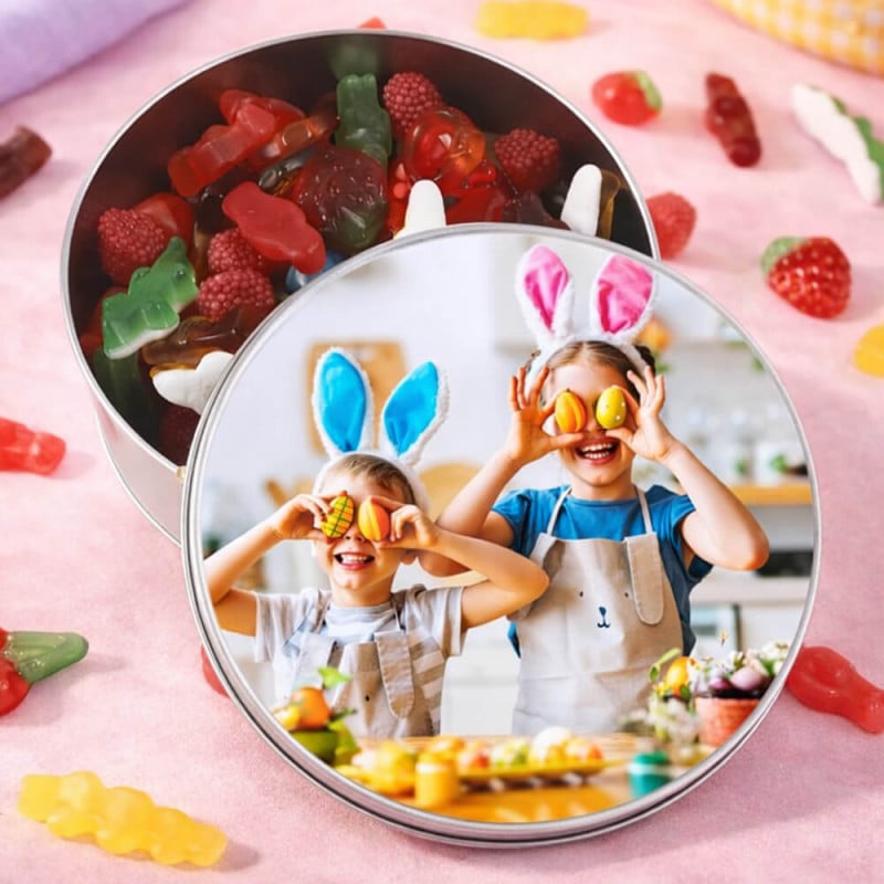 Boite bonbon ronde personnalisée
