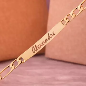 Gourmette figaro plaqué or personnalisée