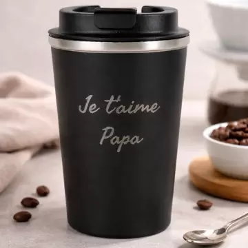Mug thermos noir personnalisé