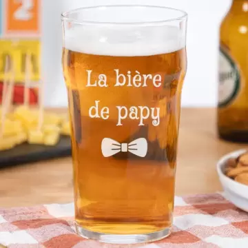 Verre à bière personnalisé gravé