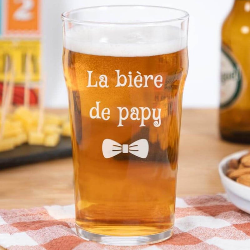 Verre à bière personnalisé gravé