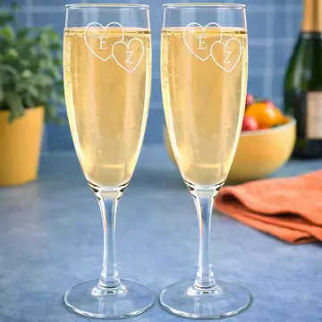 2 flûtes à champagne initiales personnalisé