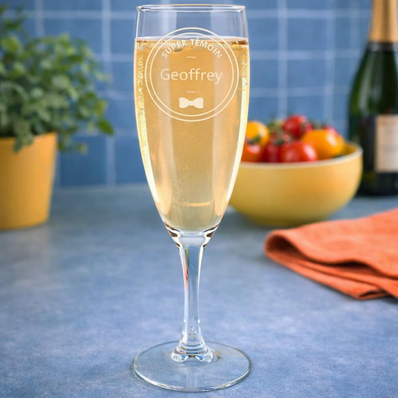 Flûte à champagne témoin du marié personnalisé