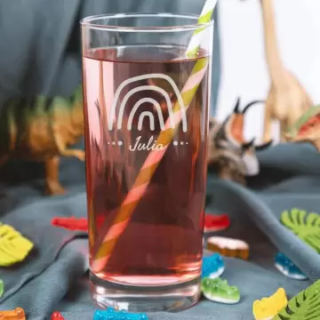 Verre à sirop arc en ciel gravé