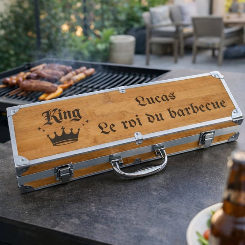 Coffret papa roi du barbecue personnalisé