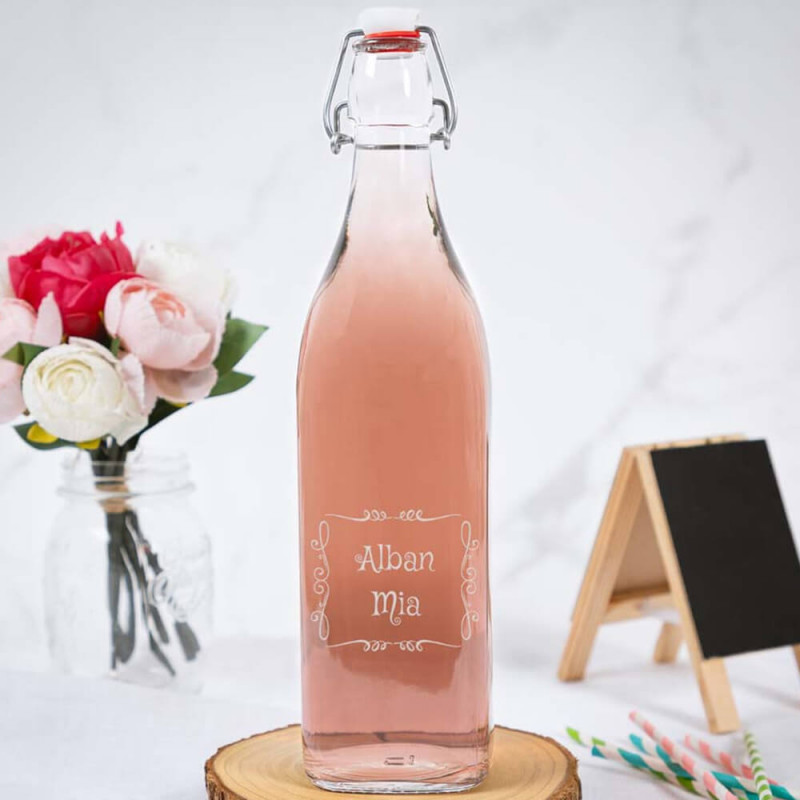 Bouteille en verre arabesque personnalisé