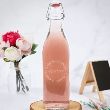 Bouteille verre cœur personnalisé