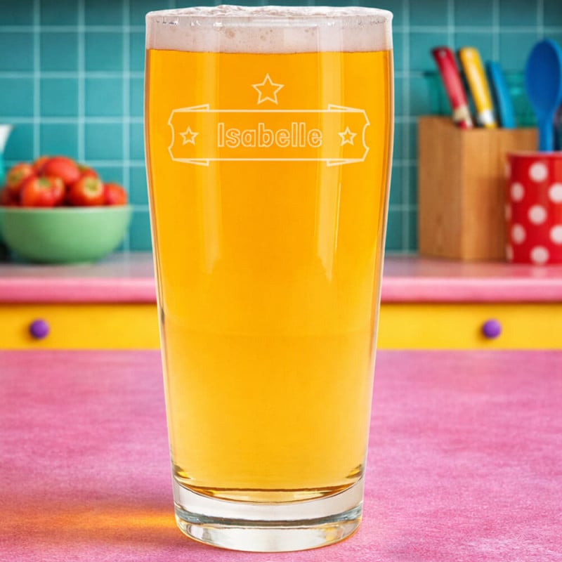 Verre à bière demi bistro gravé