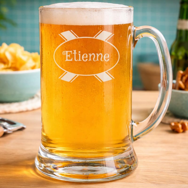 Chope à bière tradition gravée