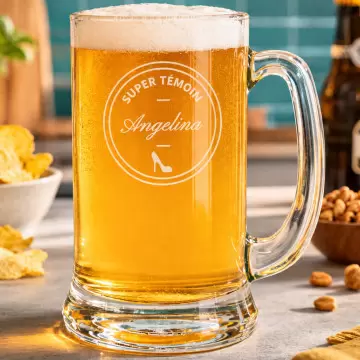 Chope à bière témoin elle personnalisée