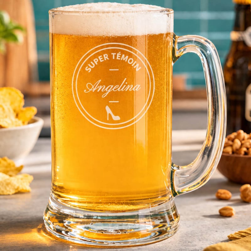 Chope à bière témoin elle personnalisée