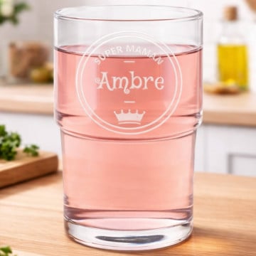 Verre à eau maman gravé