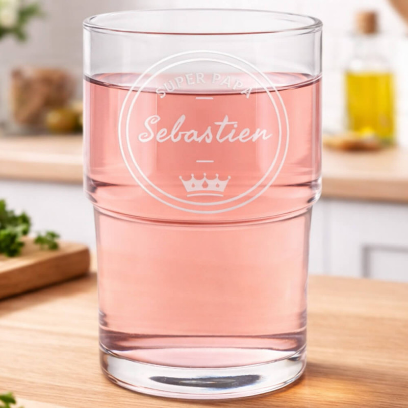 Verre à eau papa personnalisé